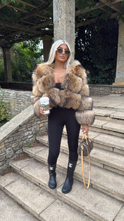 Racoon fur hooded Coat