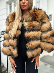 Premium Racoon brown Fur coat