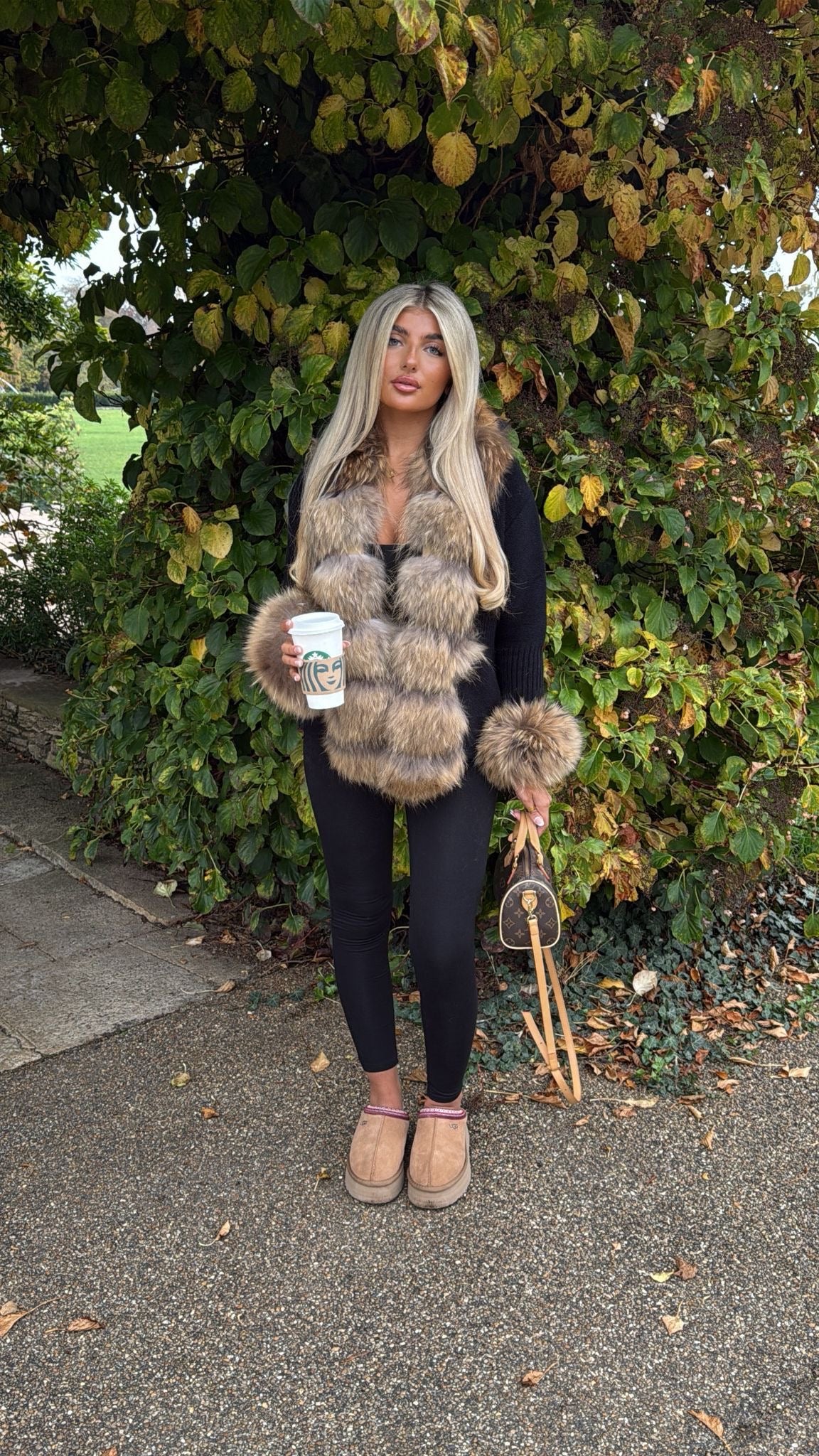 Racoon black fox fur cardigan