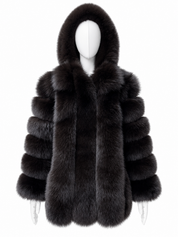 Dark espresso Vertical Fox Fur Coat
