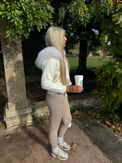 Winter White Knitted fox fur cardigan