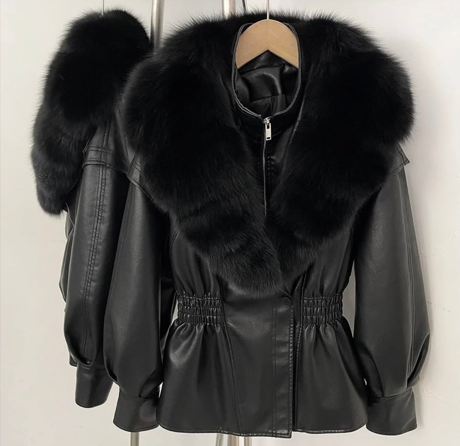Noir Fox Fur Midnight Jacket