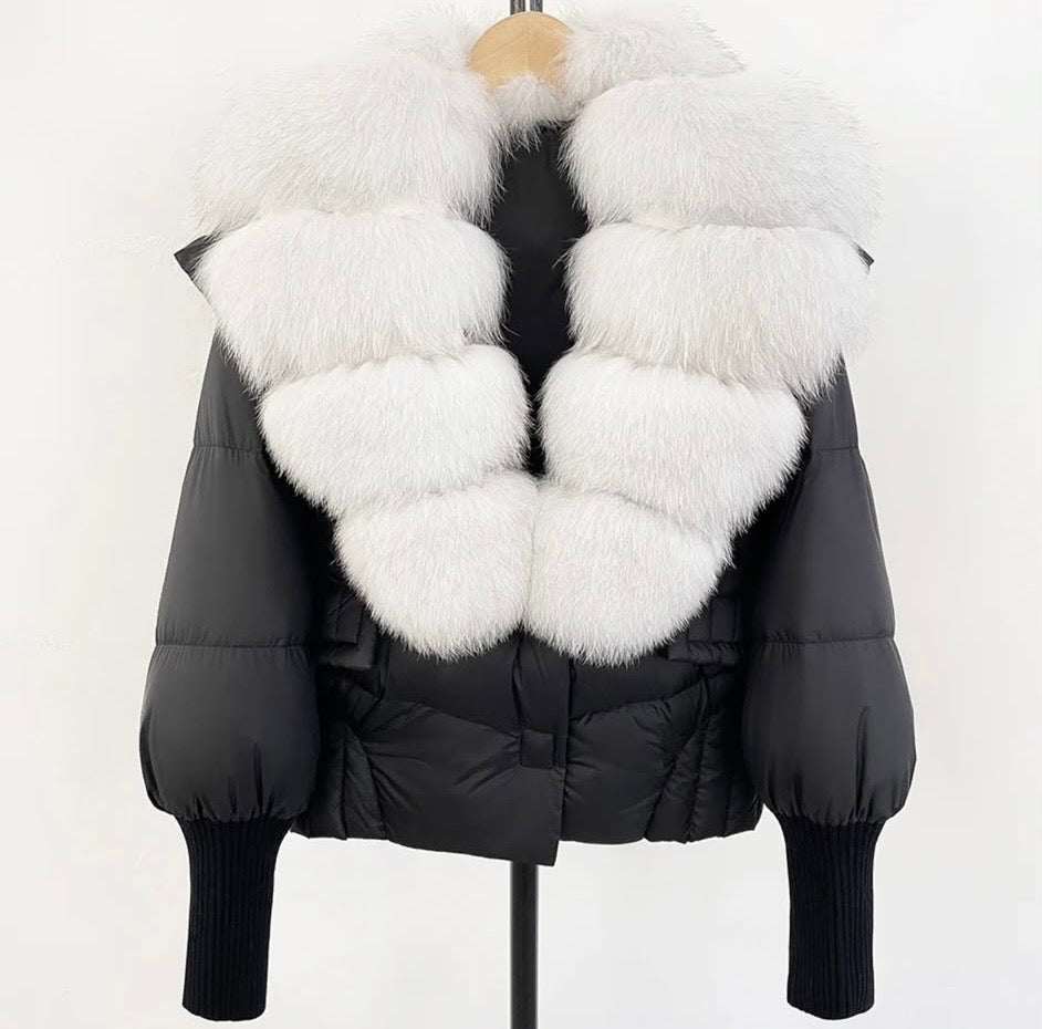 Black Ivory Fox Puffer