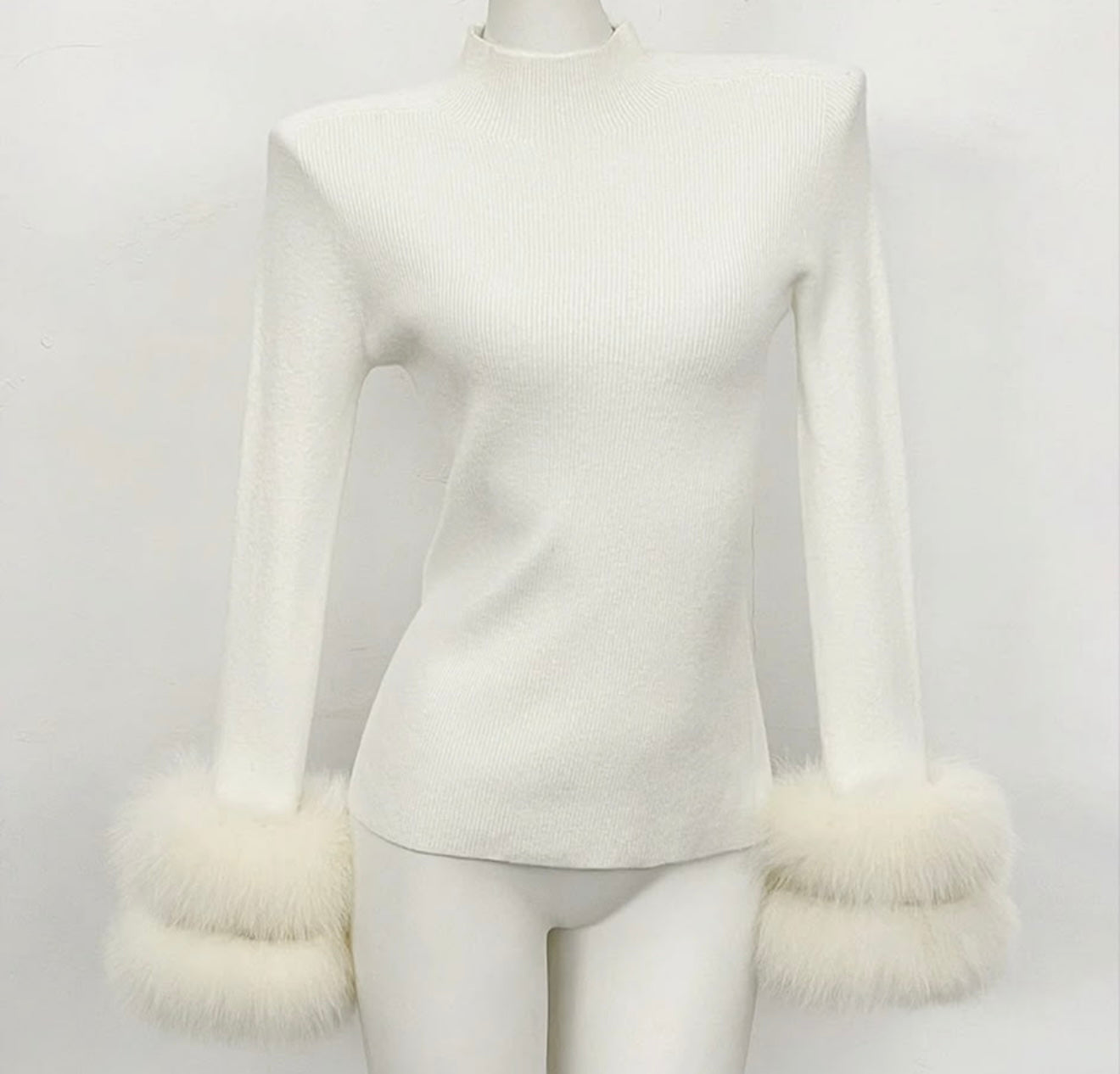 White Fox Fur Knit