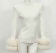 White Fox Fur Knit