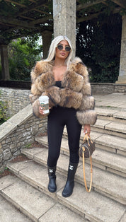 Racoon fur coat in stock