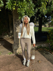 Winter White Knitted fox fur cardigan