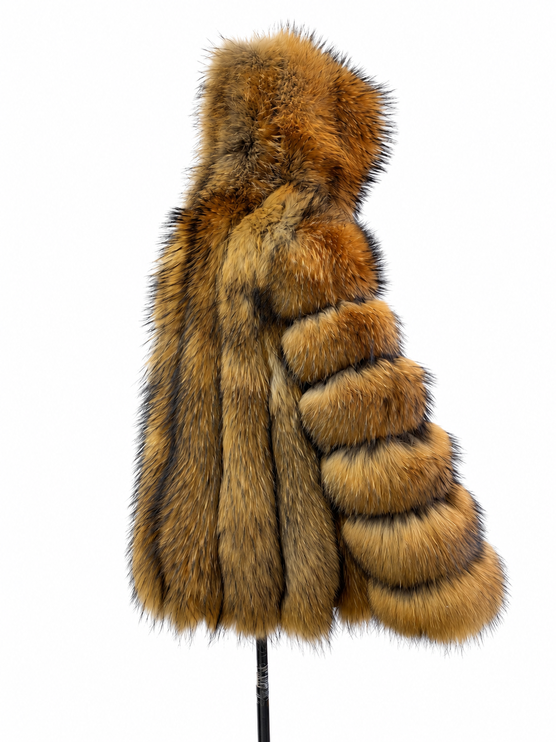 Racoon Vertical Fox Fur Coat