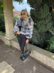 Premium Black Frost Fox Fur Coat