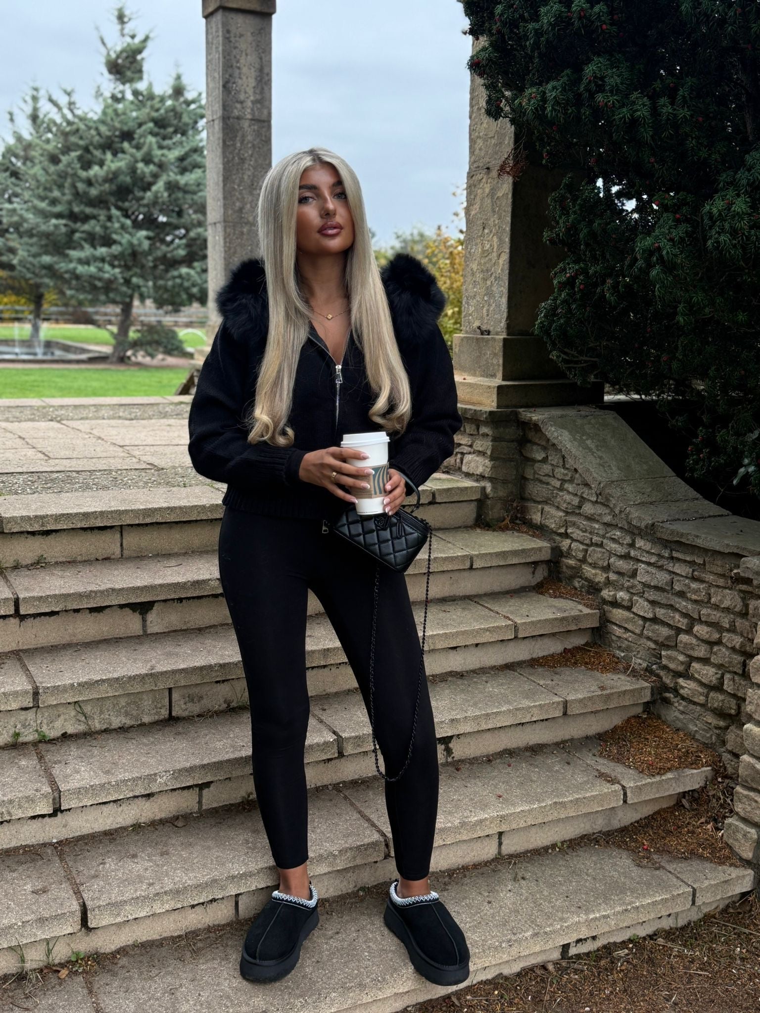 Black Fox Fur Cardigan