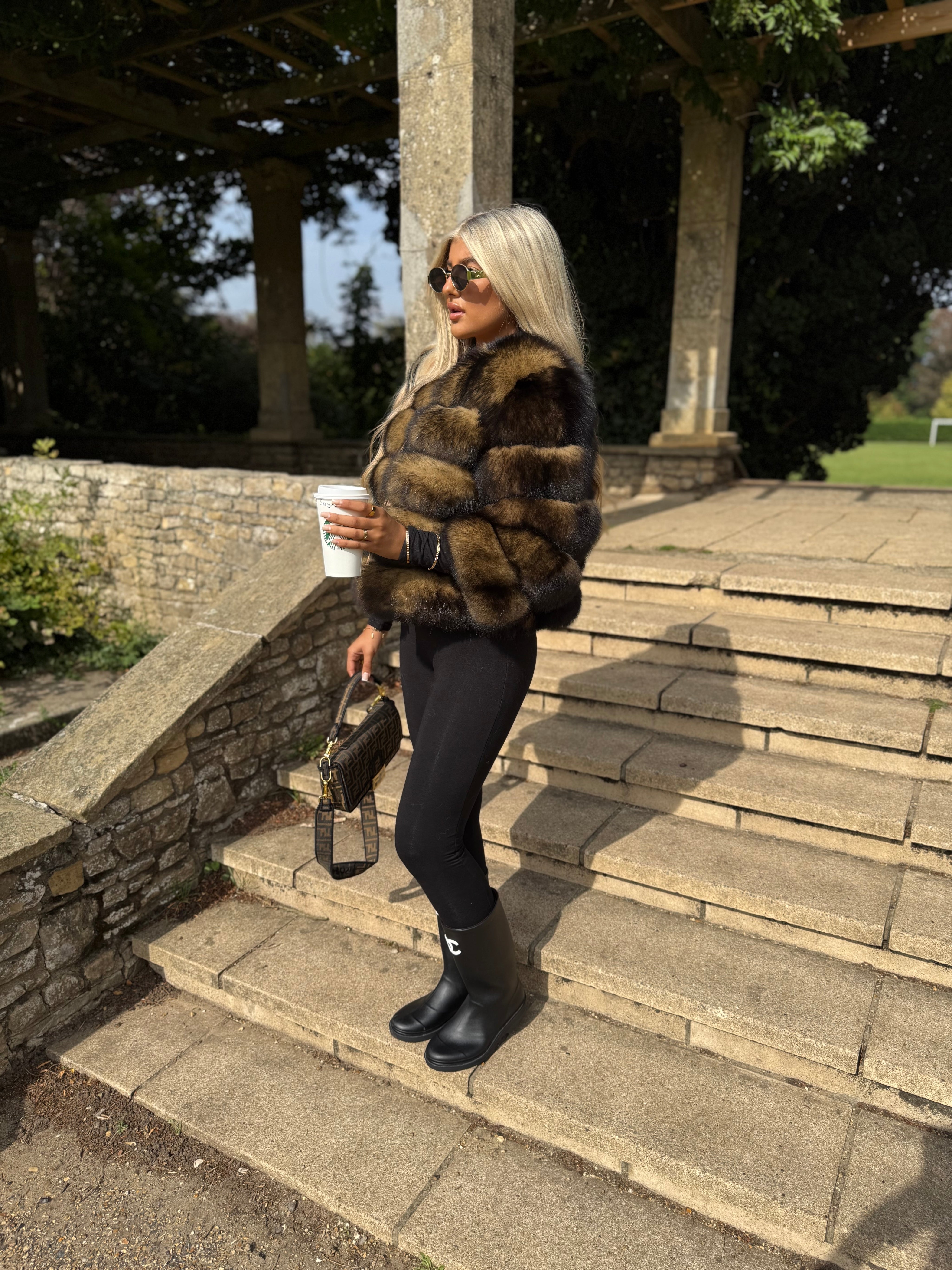 Premium Mixed Brown Fox Fur Coat