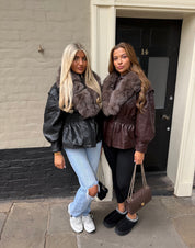 Noir mocha fox fur jacket