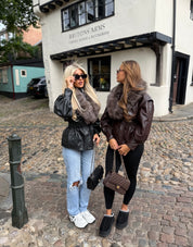 Coffee Fox Fur Jacket