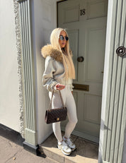 Ivory Cream & Racoon fur Jumper