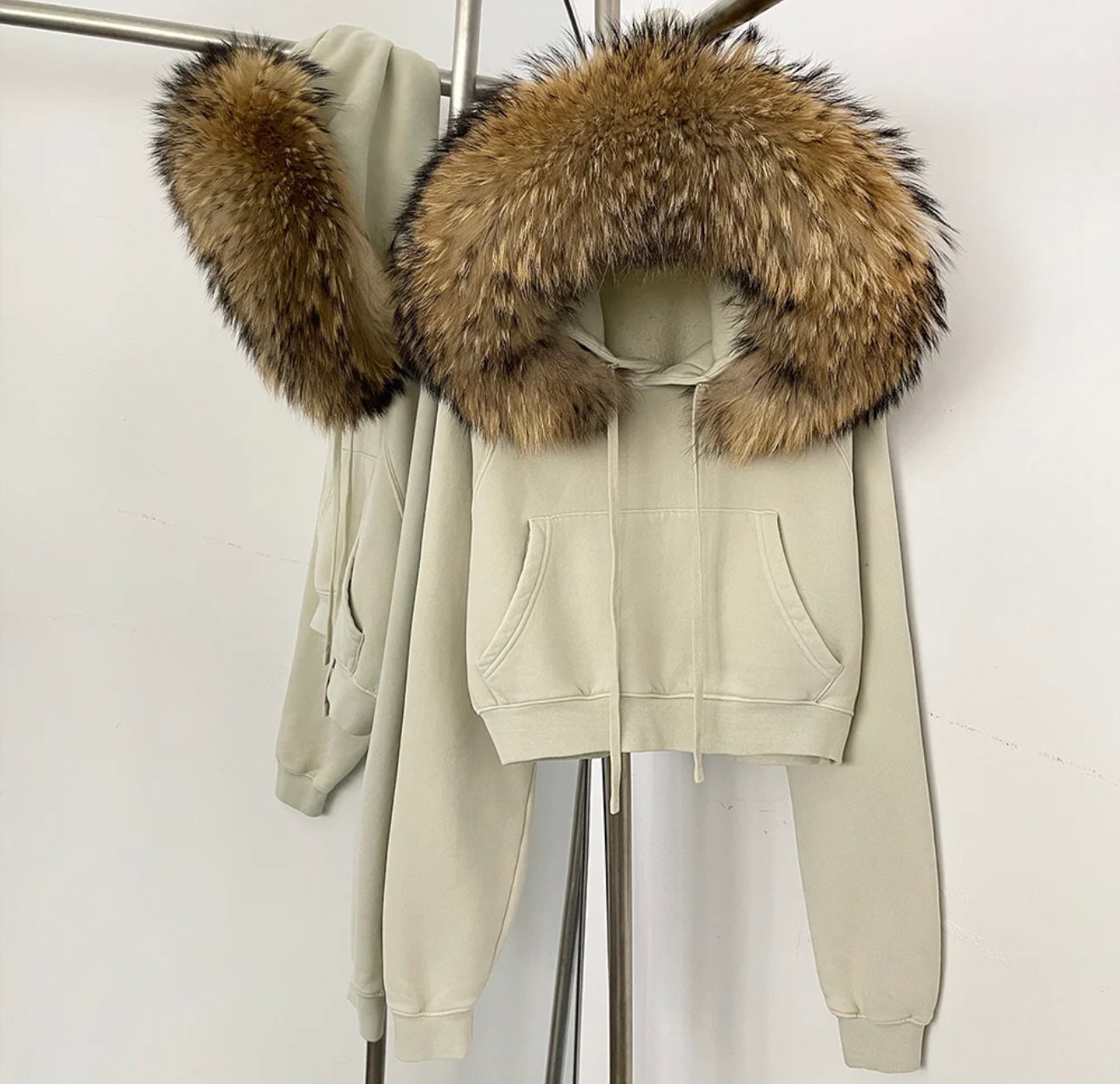 Ivory Cream & Racoon fur Jumper