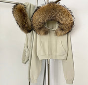 Ivory Cream & Racoon fur Jumper