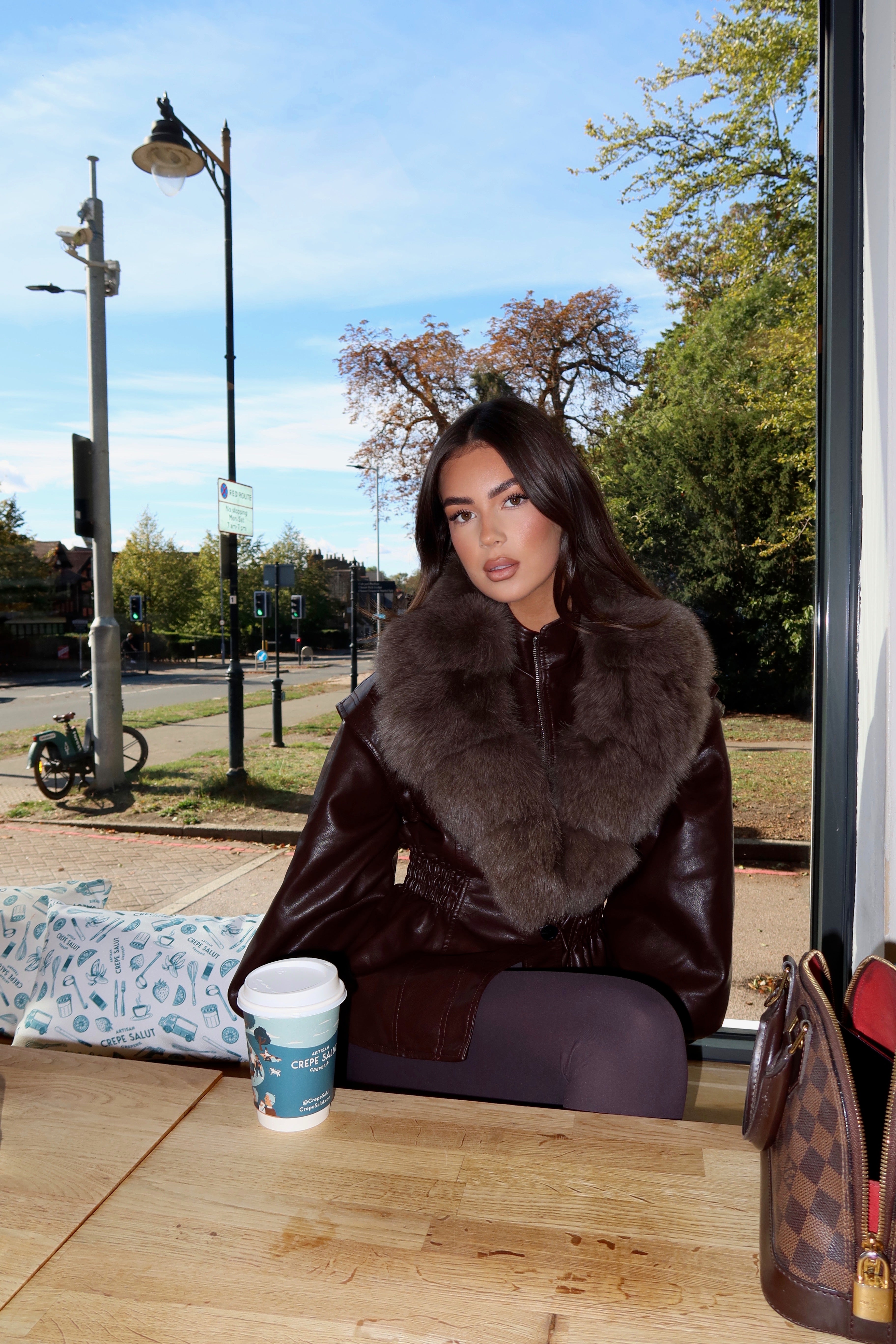 Coffee Fox Fur Jacket