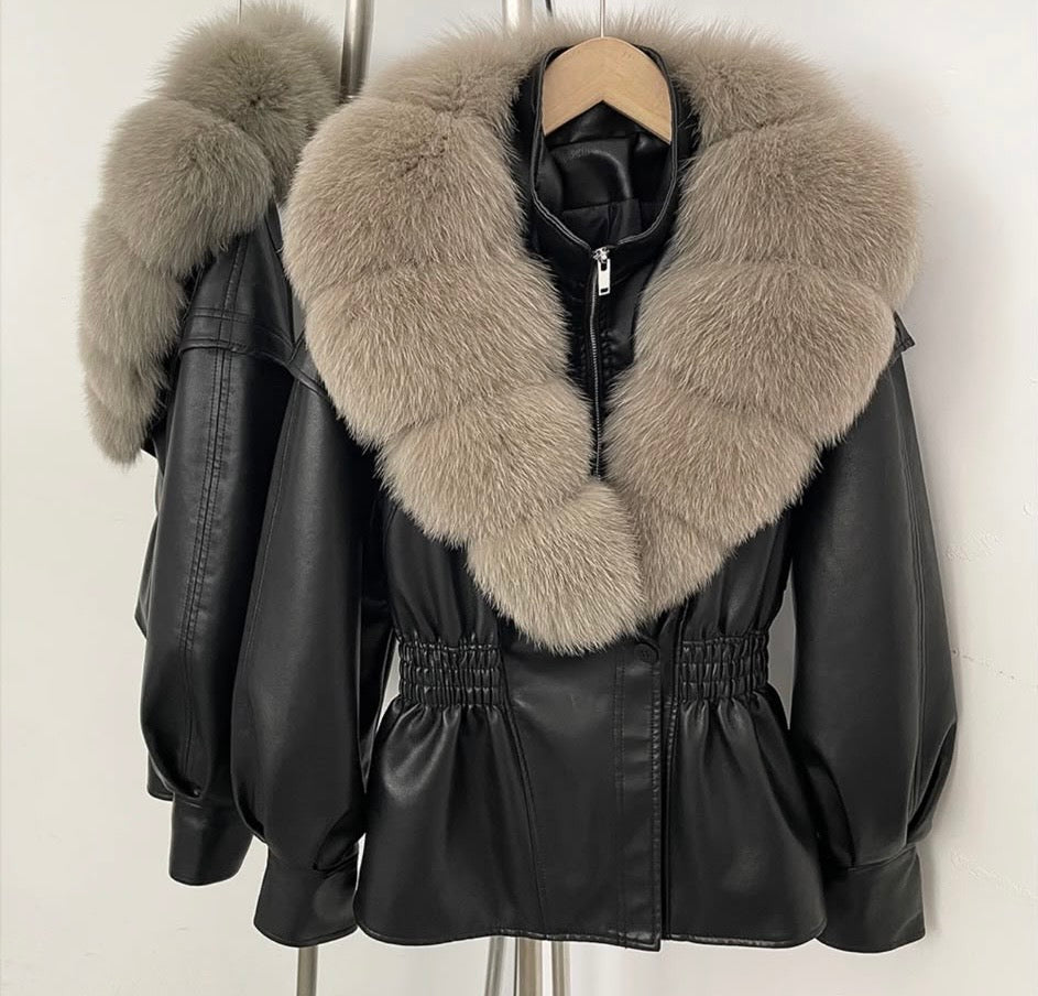 Noir Ash Fox Fur jacket