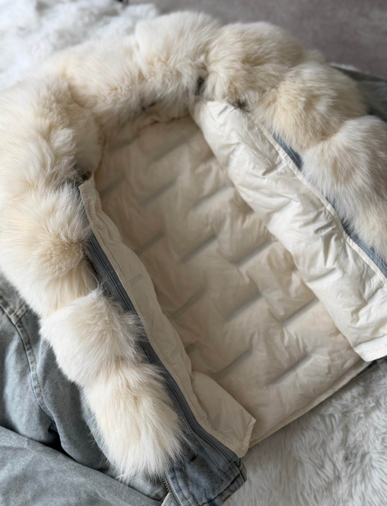 Espresso Fox Denim Puffer