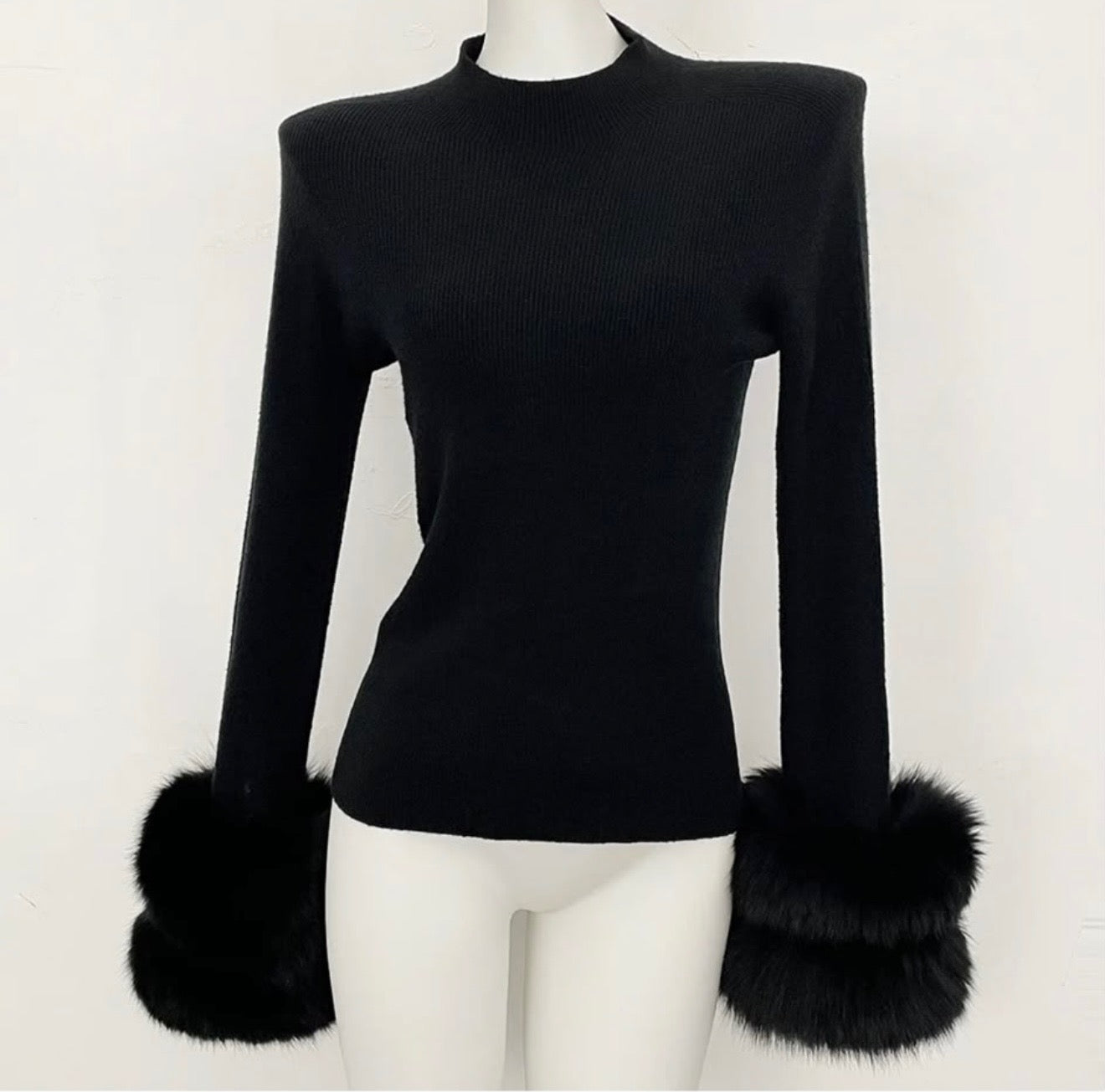 Black Fox Fur Knit
