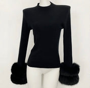 Black Fox Fur Knit