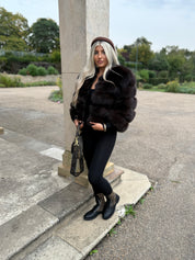 Premium Chocolate brown Fox Fur Coat