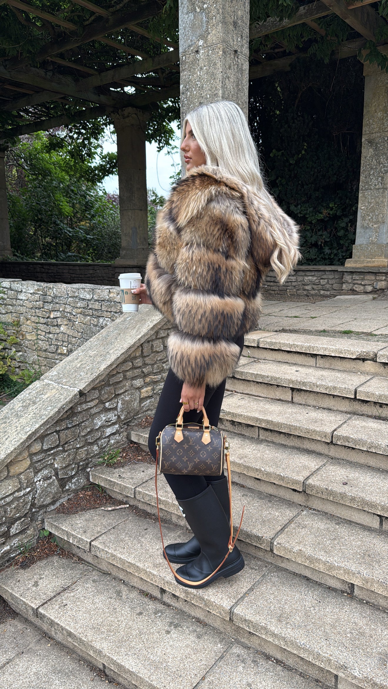Racoon fur hooded Coat