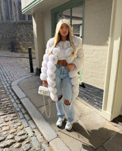 Winter white 8 Row fox Fur Coat
