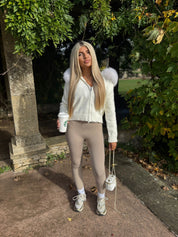 Winter White Knitted fox fur cardigan