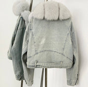 Pearl Fox Denim Puffer