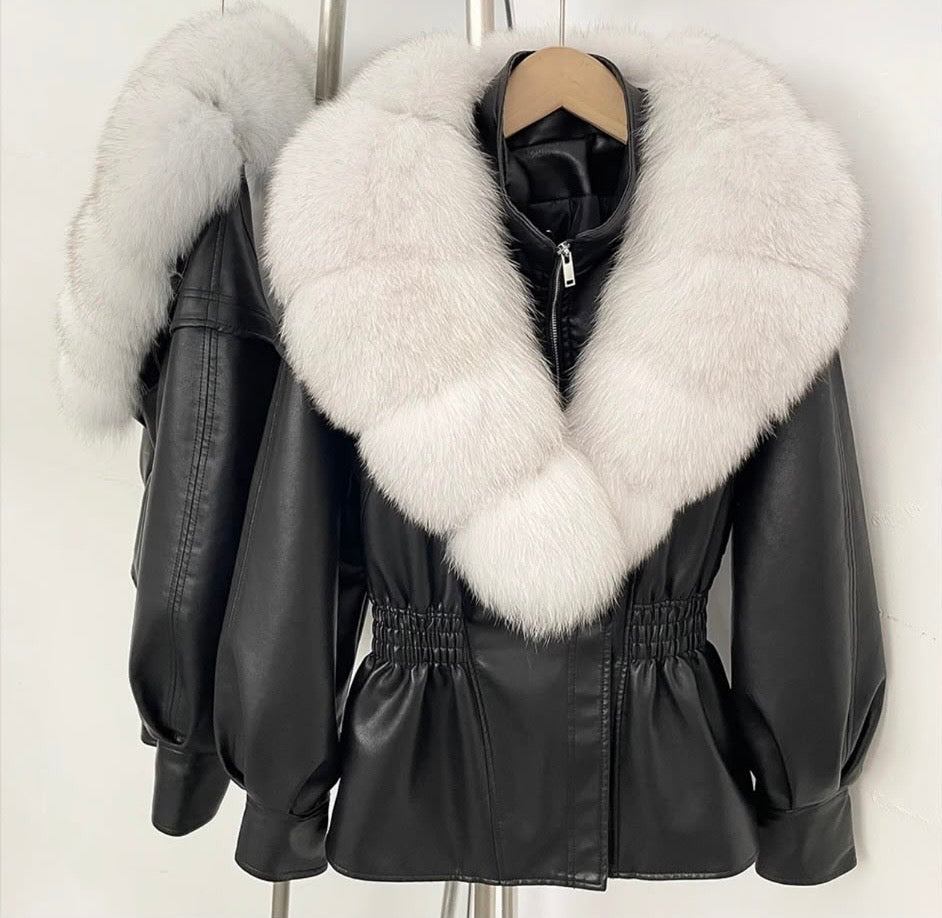 Noir Frost Fox Fur Jacket