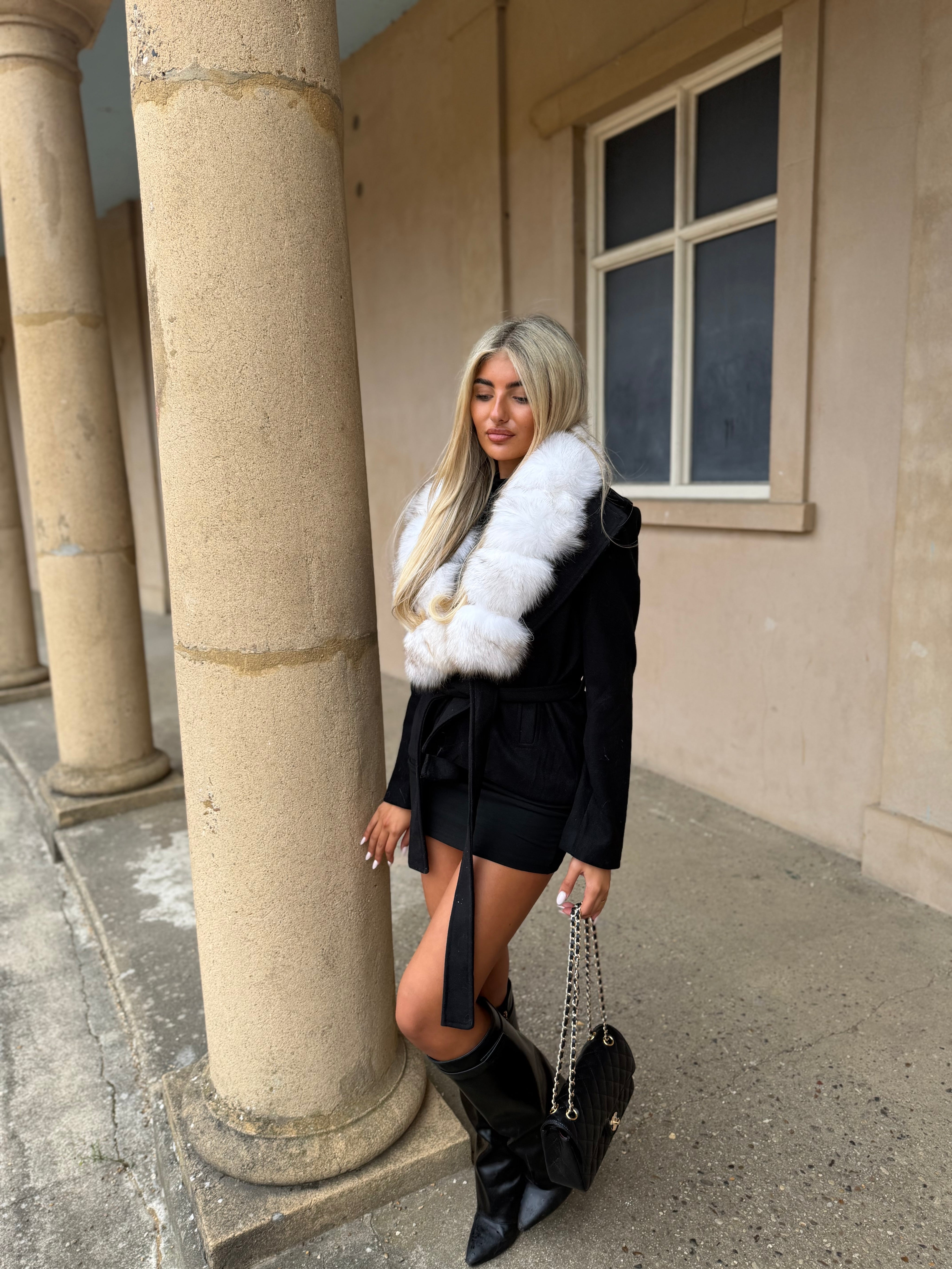 Black Snow Mid Fox Cashmere