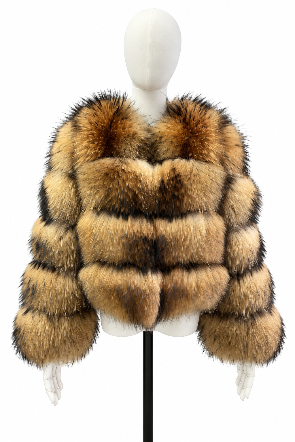 Golden Racoon Fur Coat