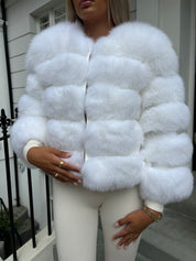 Premium Snow White fox fur coat