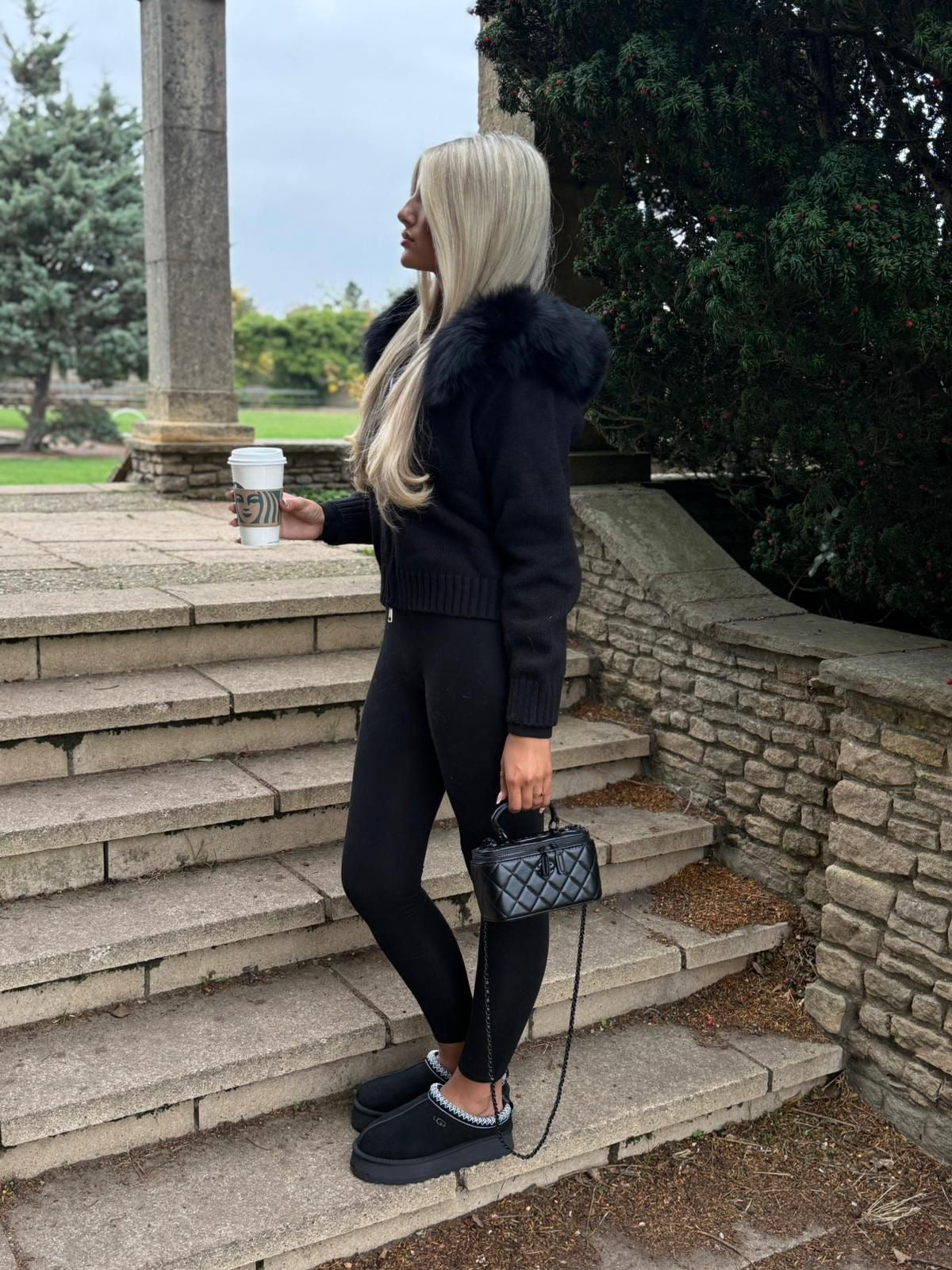 Black Fox Fur Cardigan