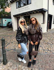 Noir mocha fox fur jacket