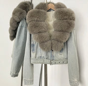 Mocha Fox Denim Puffer
