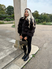 Premium Chocolate brown Fox Fur Coat