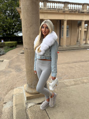 Pearl Fox Denim Puffer