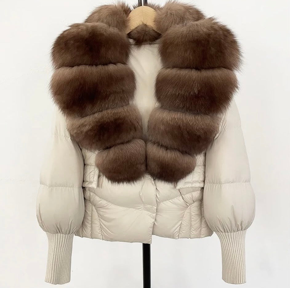 Cream Fox Puffer