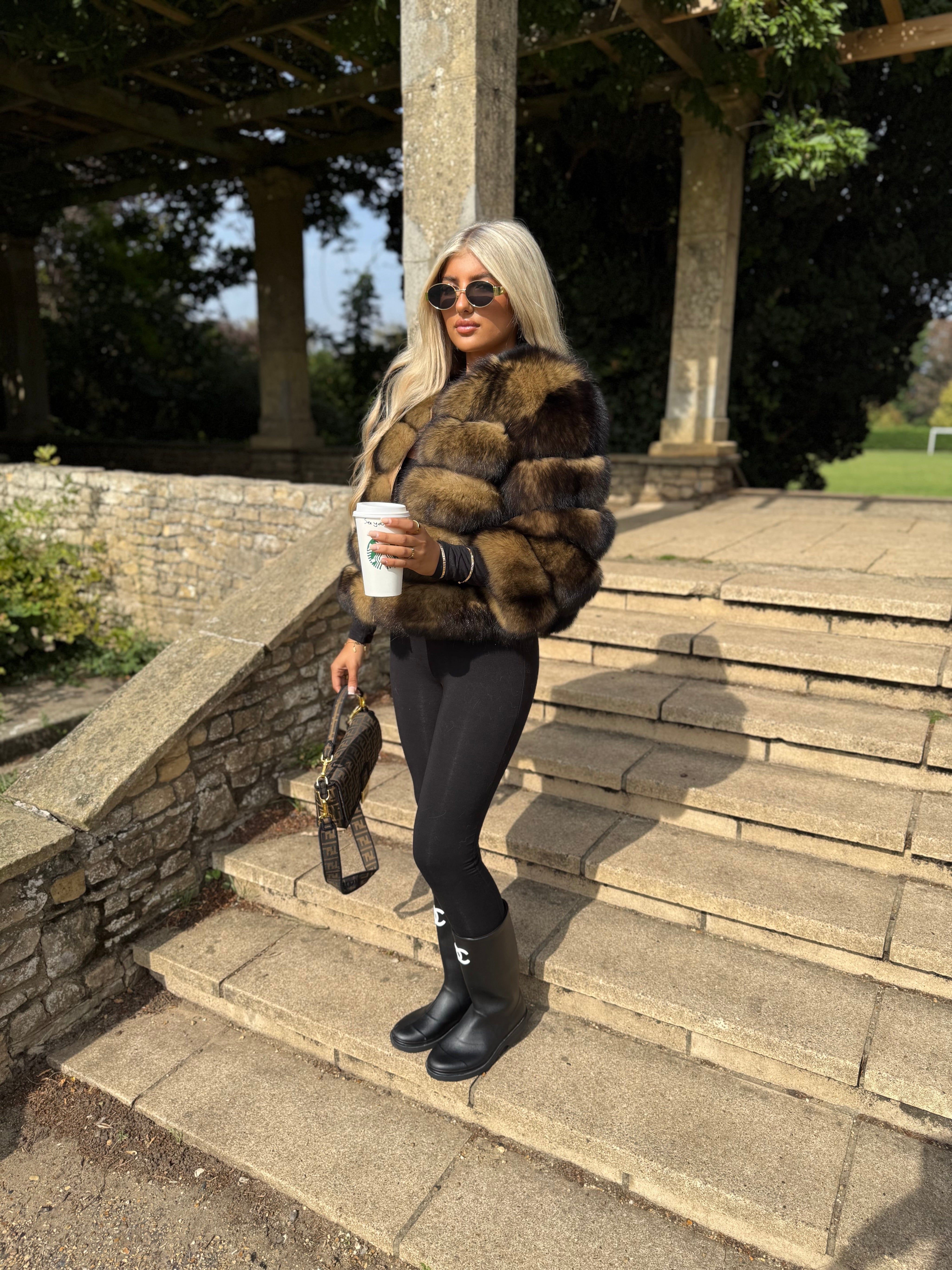 Premium Mixed Brown Fox Fur Coat