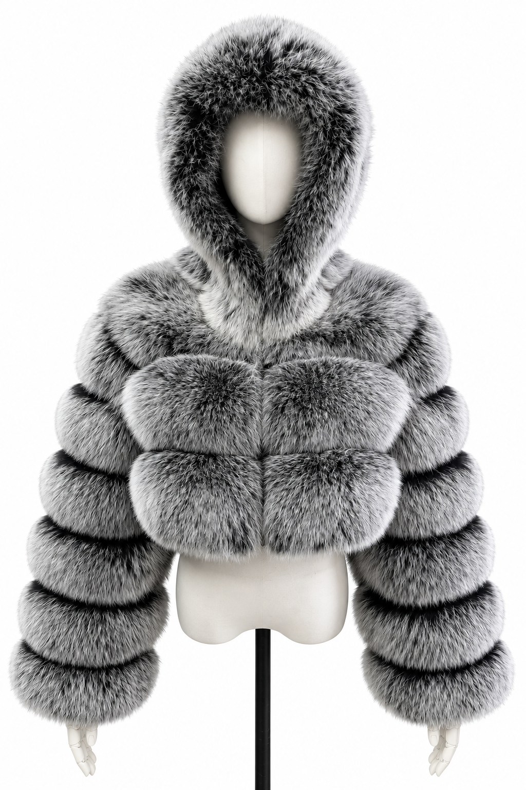 Frost Black Fox Fur Coat