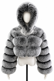 Frost Black Fox Fur Coat
