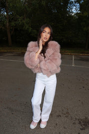 Dusty Rose Fox Fur Coat