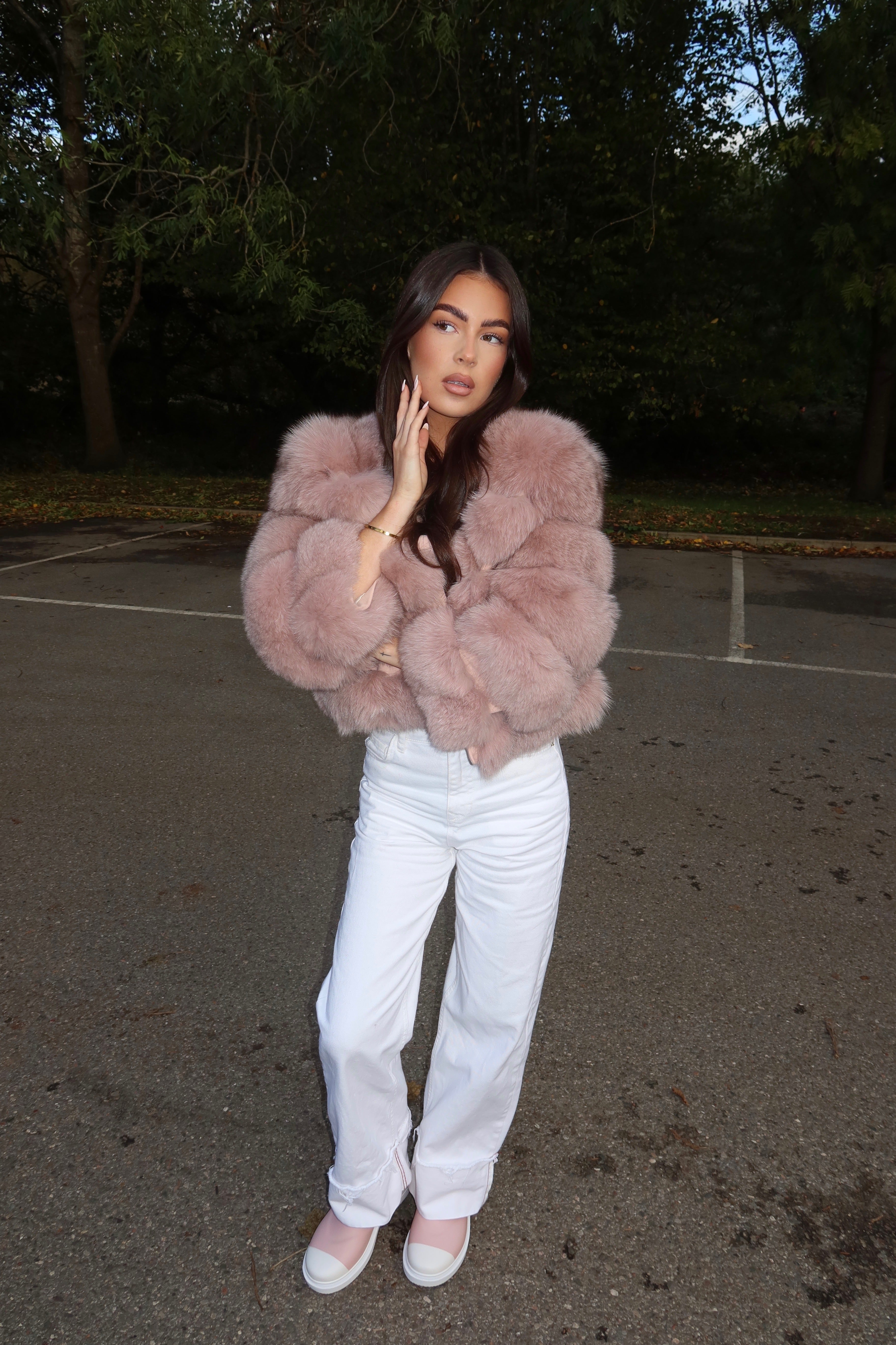 Dusty Rose Fox Fur Coat
