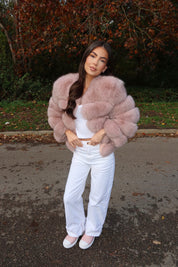 Dusty Rose Fox Fur Coat