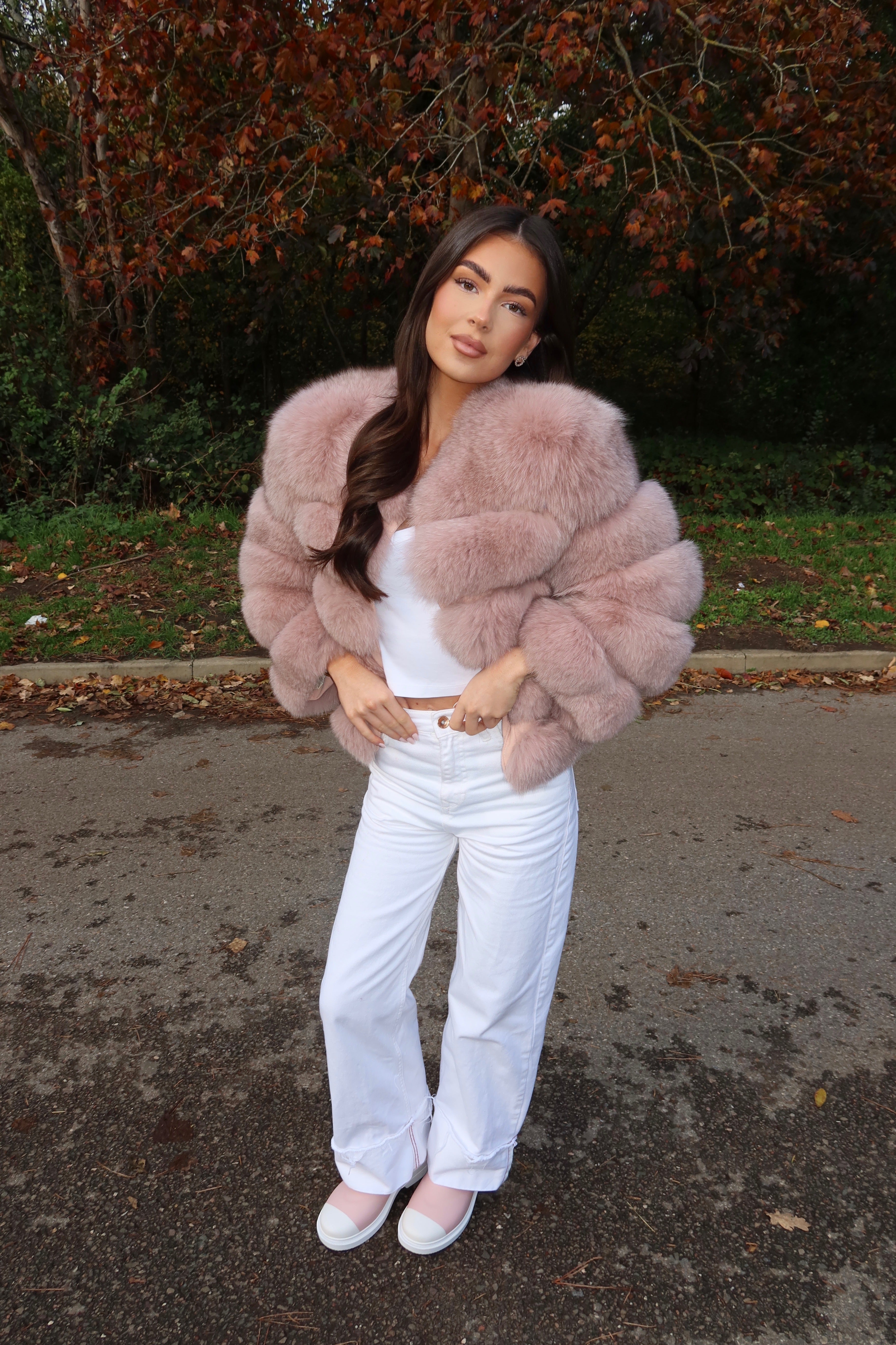 Dusty Rose Fox Fur Coat