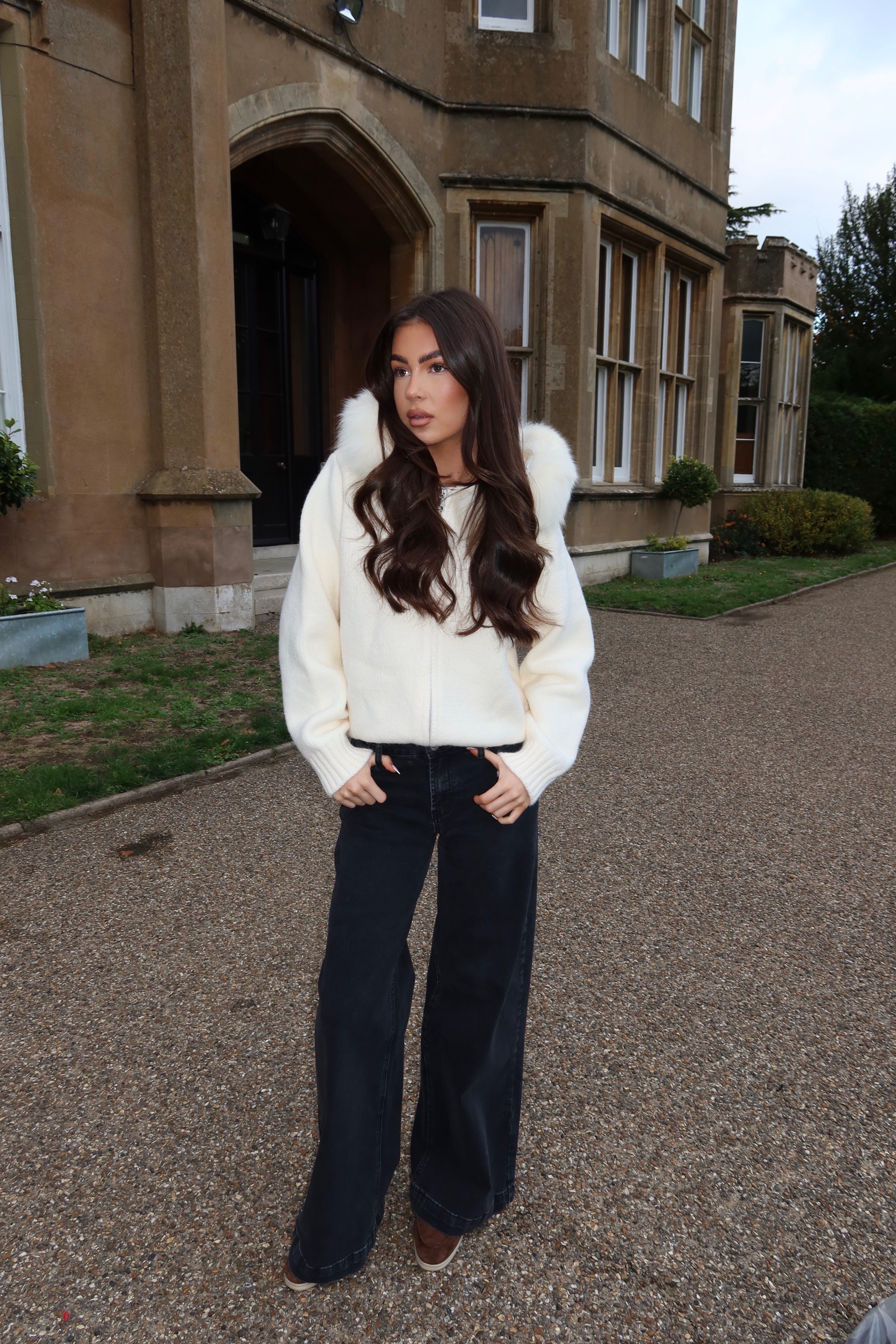 Ivory Fox Fur cardigan