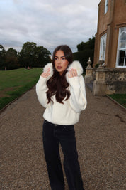Ivory Fox Fur cardigan