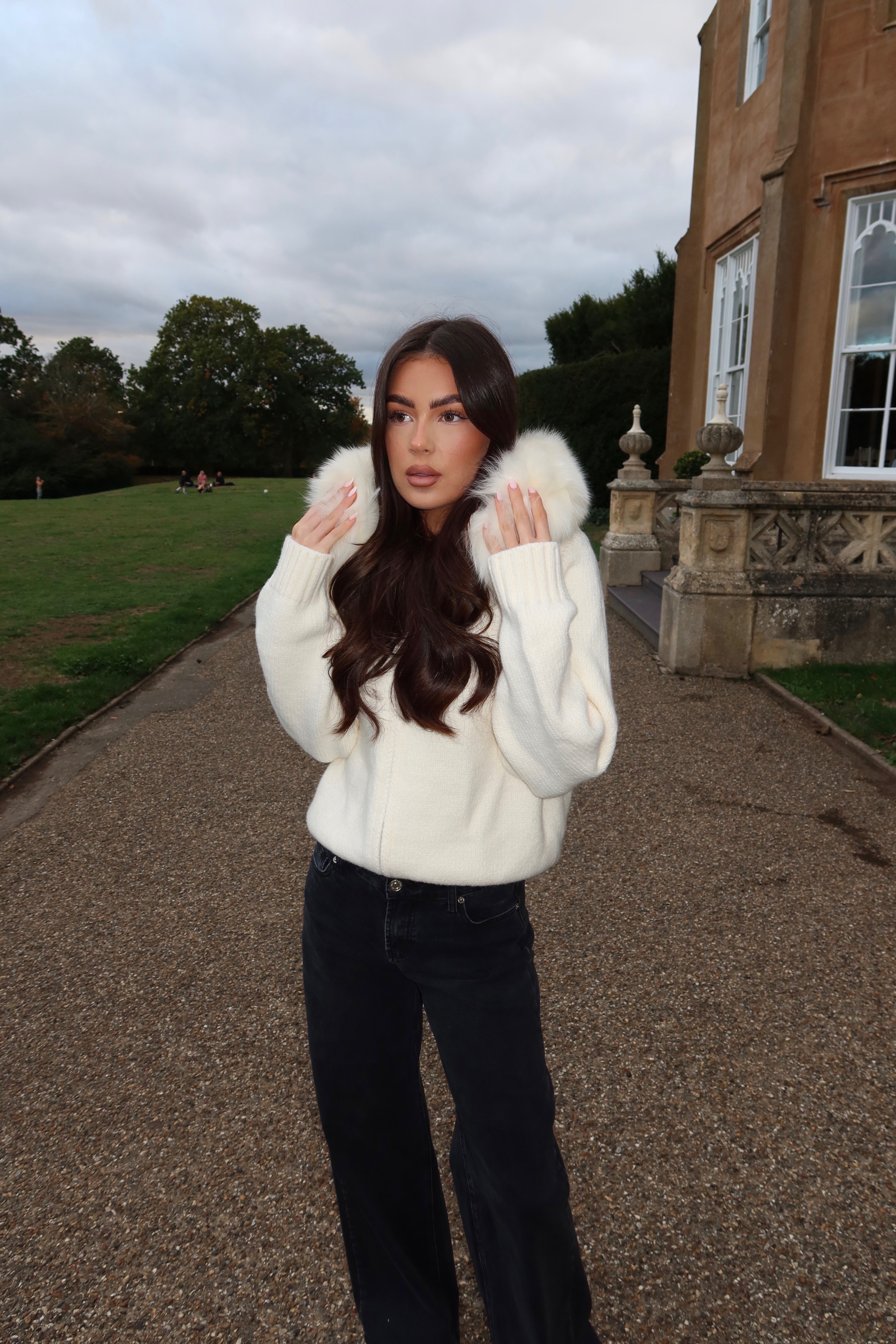 Ivory Fox Fur cardigan